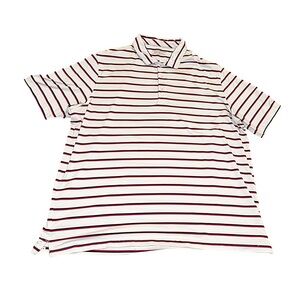 Men’s Vineyard Vines White and Pink Striped Performance Polo